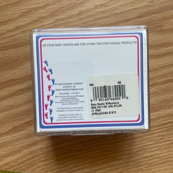 Two Feet Ahead Pink Booties Appalachian State - NWT and in Original Box - Picture 2 of 4